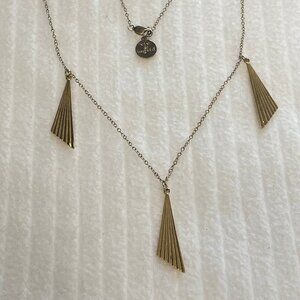 Viv & Ingrid Yellow Gold GF 14/20 Sterling Silver Necklace W/Geometric Pendant